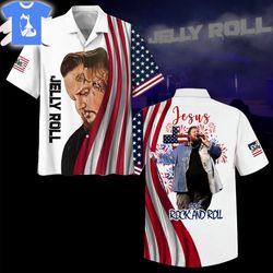 jelly roll jesus and rock and roll hawaiian shirt