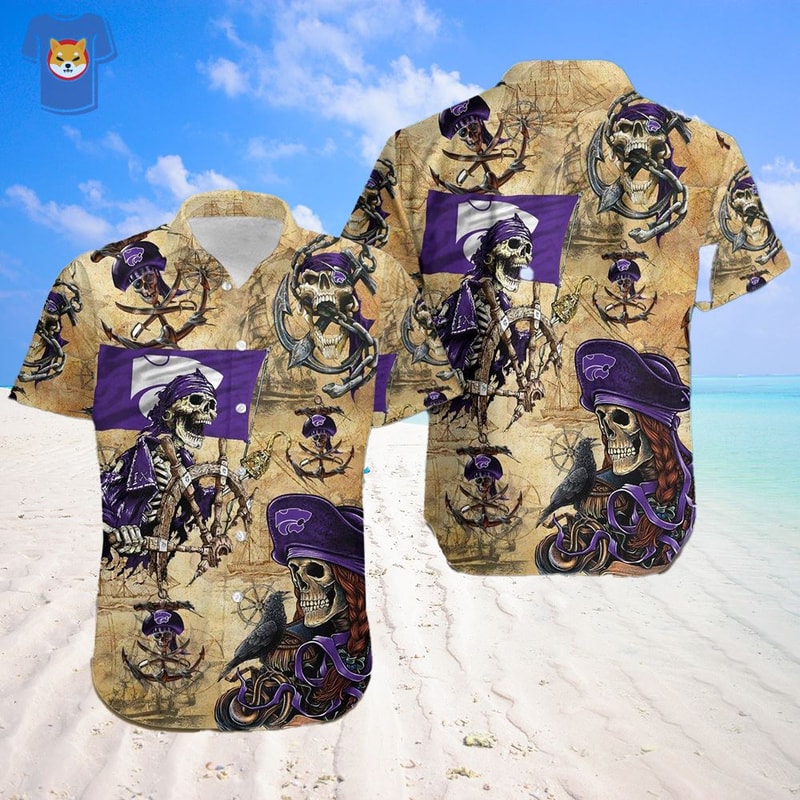 Kansas State Wildcats Pirates Fans Pirates Skull Hawaiian Shirt.jpg