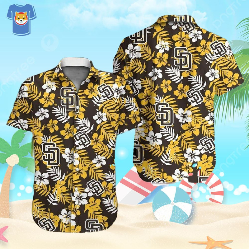 Mlb San Diego Padres Hawaiian Shirt Hibiscus Pattern Trendy Summer Gift.jpg