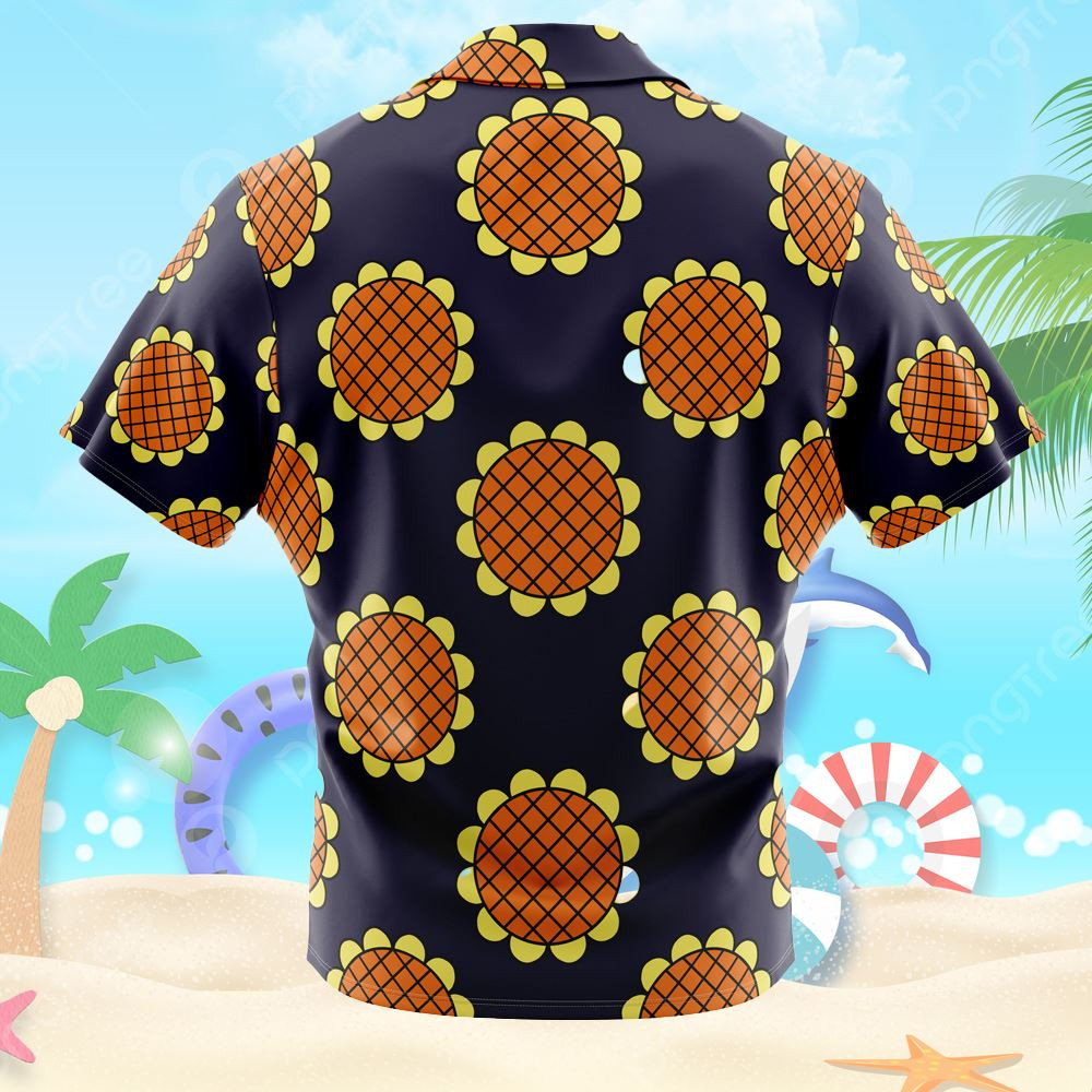 Monkey D Luffy Dressrosa One Piece Button Up Hawaiian Shirt.jpg