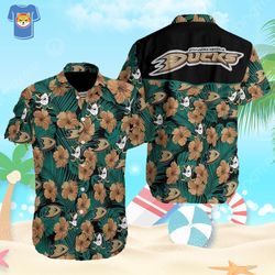 nhl anaheim ducks hawaiian shirt hockey fan gift