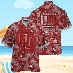 Oklahoma Sooners Crimson Grey Ncaa Hawaiian Shirt