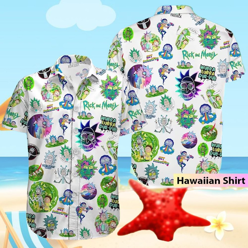 Rick And Morty Funny Hawaiian Shirt And Shorts.jpg