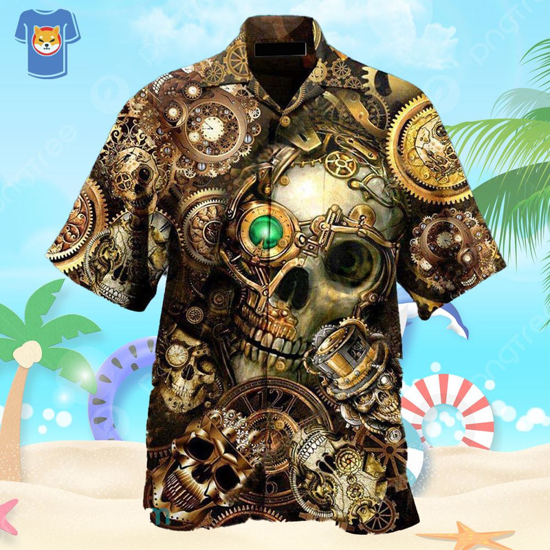 Skull Amazing Steampunk Hawaiian Shirt For Men And Women.jpg
