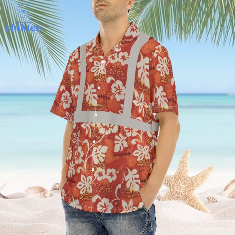 Vintage Hibicus Orange Hi Vis Hawaiian Shirt.jpg