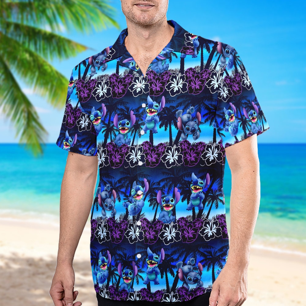 Blue Dog Hawaiian Summer Vacation Shirt, Alien Movie Hawaii Button Up T Shirt, All Over Print 3D Tee, Birthday Gift For Family.jpg