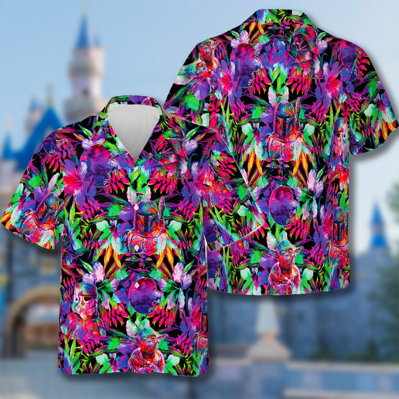 Colorful Epic Space Fight Hawaiian Shirt, Space Aloha Shirt, Space Movie Beach Shirt, Summer Vibe Shirt, Hawaii Trip Matching Shirt.jpg