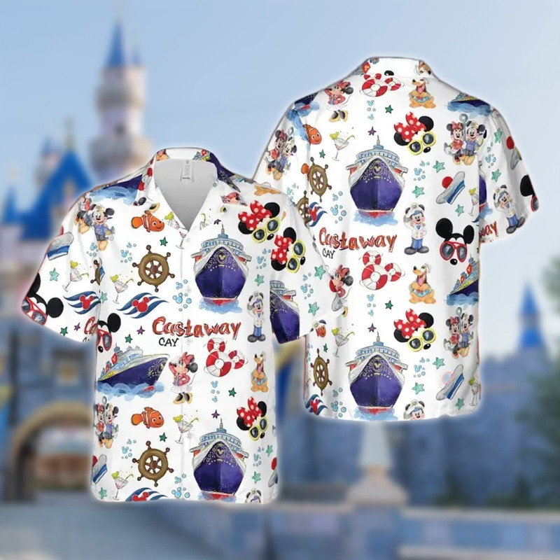 Mouse Diving 3D All Over Printed Hawaiian Shirt, Private Island Cruise Trip Aloha Shirt, Family Summer Trip Matching Summer Vacation Shirt.jpg