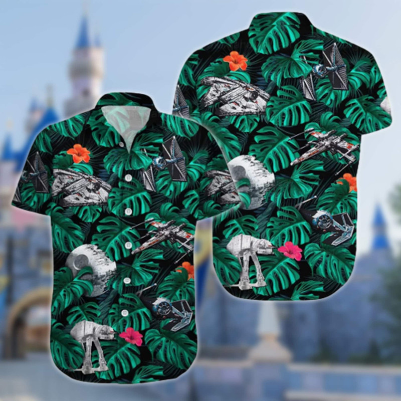 Space Jet 3D All Over Print Shirt, Fiction Robot Hawaii Beach Shirt, Leaf Button Up Shirt, Space Hawaiian Shirt, Universe Shirt Gift.jpg