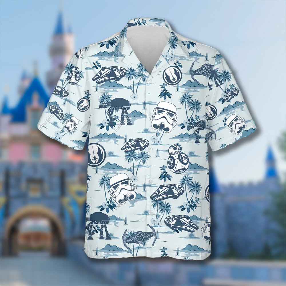 Space Robot Hawaii Beach Shirt, Tropical Robot Button Up Shirt, Galaxy Hawaiian Shirt, Space Shirt Gift, Characters 3D All Over Print Shirt.jpg