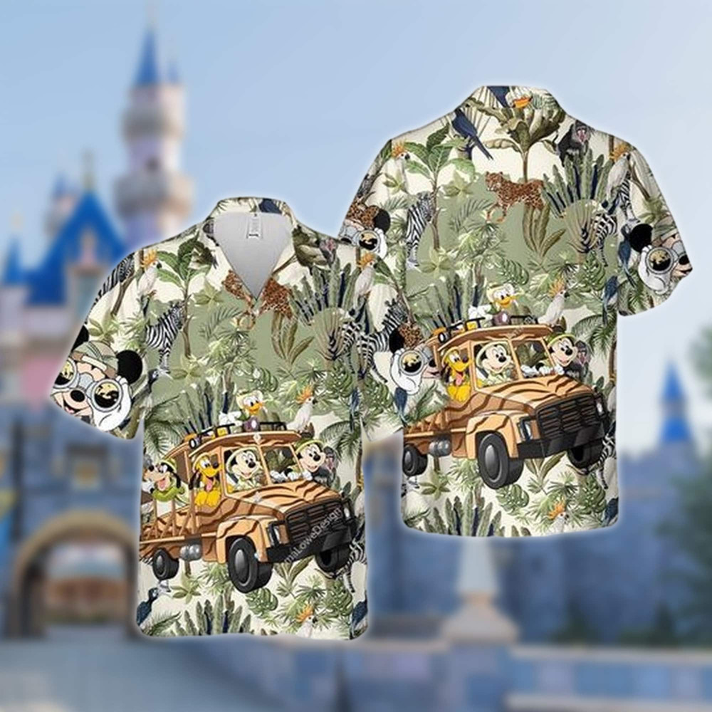 Jungle Explorer 3D All Over Printed Hawaiian Shirt, Mouse And Friends Safari Aloha Shirt, Family Summer Trip Matching Summer Vacation Shirt.jpg