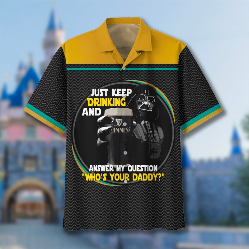 Just Keep Drinking Hawaiian Shirt, Space Movie Aloha Shirt, Space Villain Hawaii Shirt, Summer Vibe Shirt, Hawaii Trip Matching Shirt.jpg