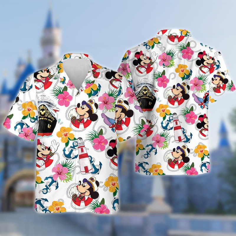 Mouse And Friends Cruise Trip 3D All Over Printed Hawaiian Shirt, Sailor Aloha Shirt, Family Summer Trip Matching Summer Vacation Shirt.jpg
