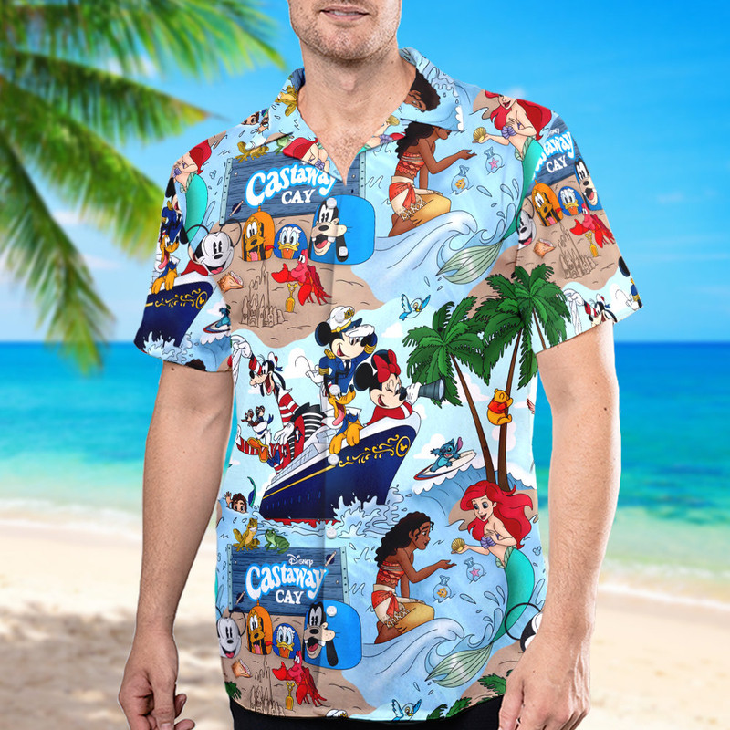 Mouse Channel Cruise Trip 3D All Over Printed Hawaiian Shirt, Mermaid And Friend Aloha Shirt, Summer Vacation Shirt, Cruise Hawaii Shirt.jpg
