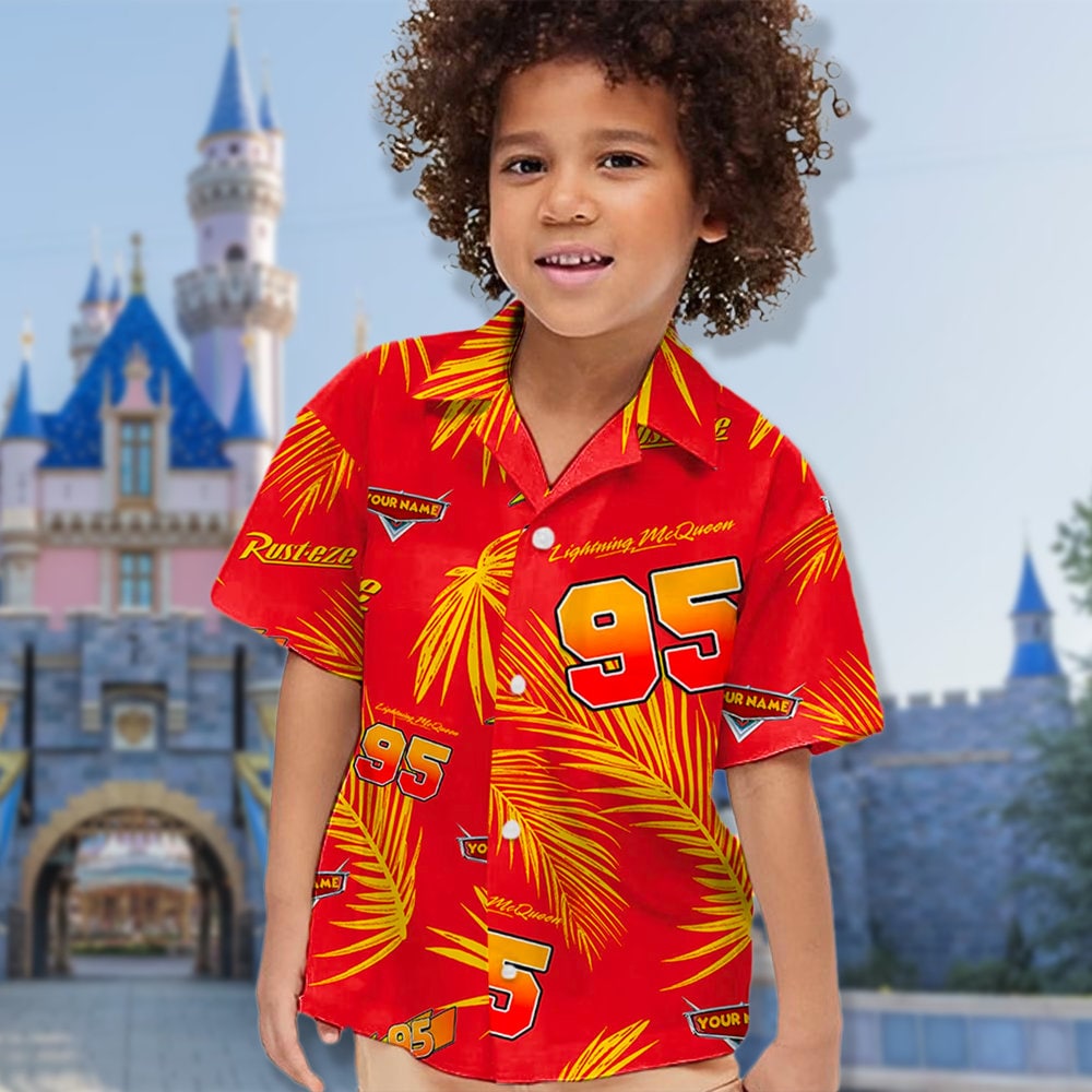 Personalized Animated Racing Car 3D All Over Printed Hawaiian Shirt, Tropical Lightning Cars Button Up Shirt, Matching Summer Vacation Shirt.jpg