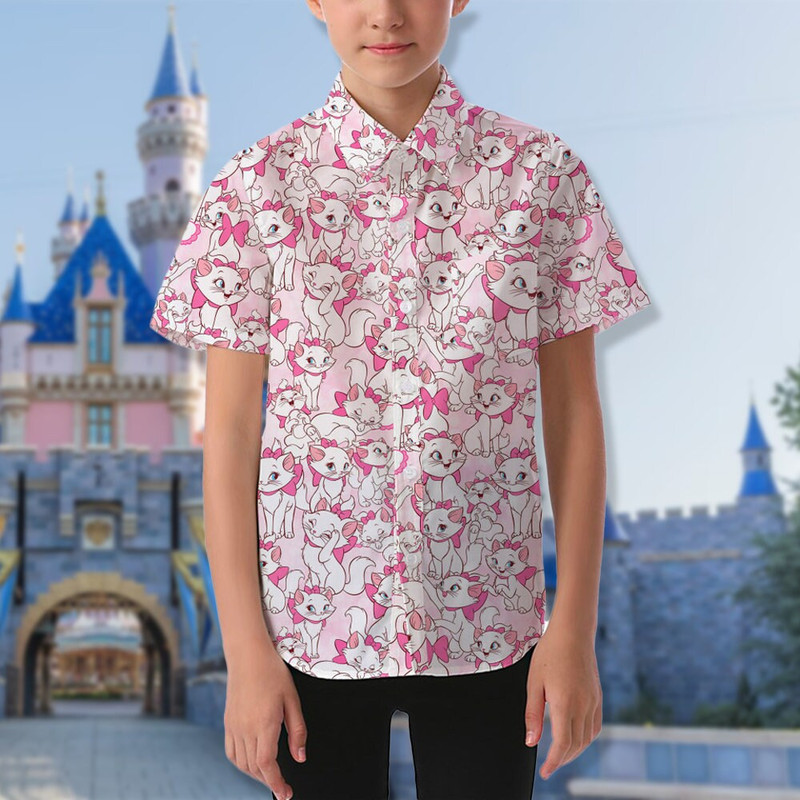 The Cute Royal Cat 3D All Over Printed Hawaiian Shirt, Animated Kitty Button Up Shirt, Animated Romantic Musical Summer Vacation Shirt.jpg