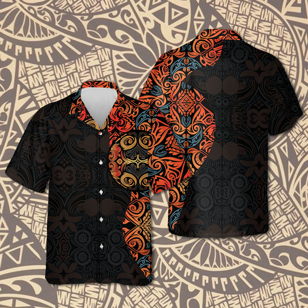 Polynesian Pattern Hawaiian Shirt, Men Hawaiian Shirt, Island Trip Hawaiin Shirt.jpg