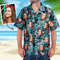 Custom Hawaiian Shirt for Man Woman Dog Face, Custom Face Shirt Men's Hawaiian Shirt Leaves, Personalized Shirt for Couple.jpg