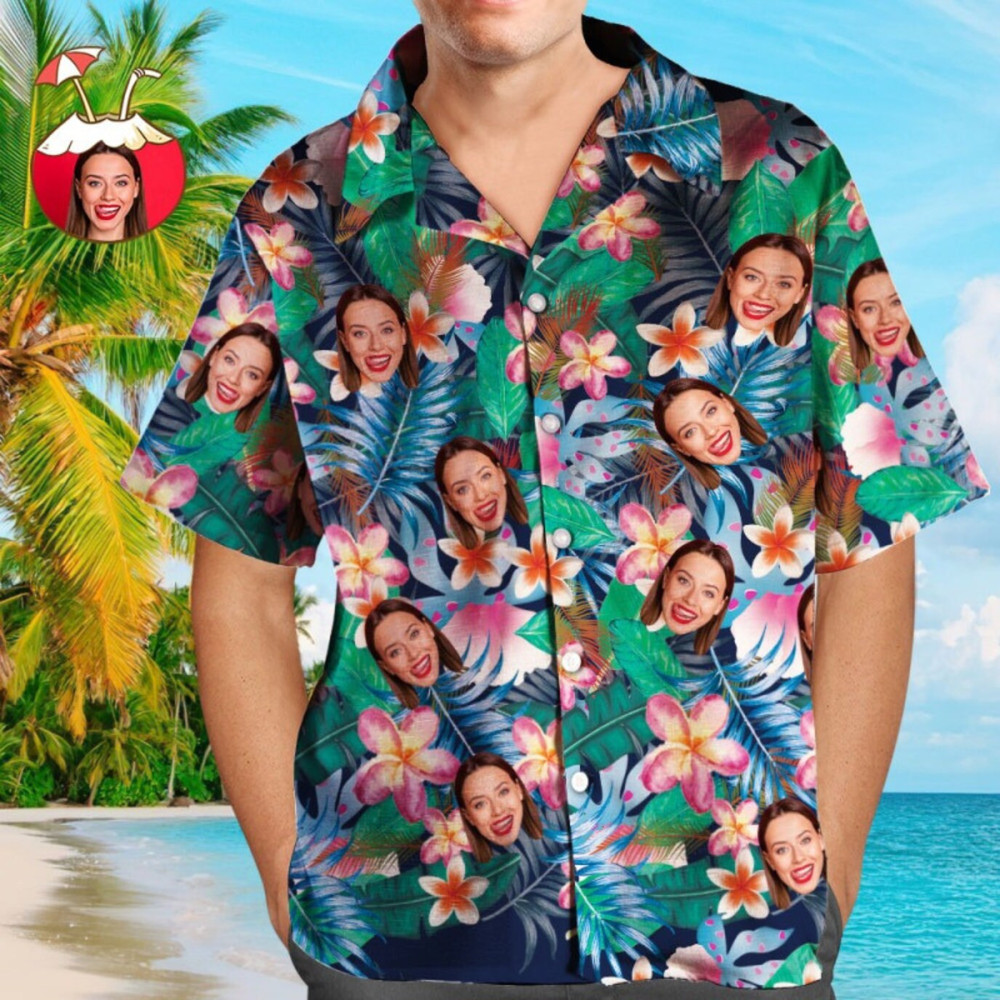 Custom Hawaiian Shirts Colorful Flowers Personalized Aloha Beach Shirt, Beach Shirt, Aloha Shirt Men.jpg