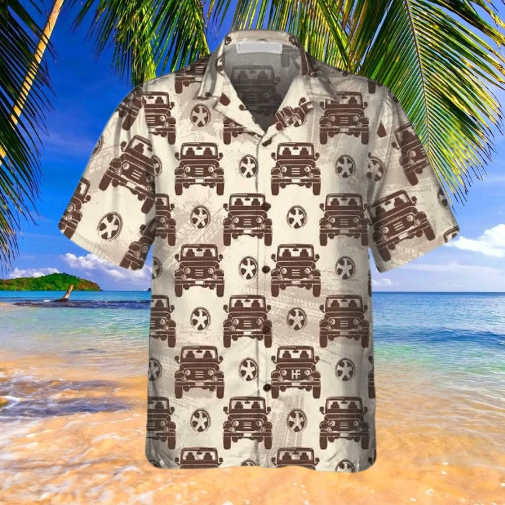 Gift For Cars Lovers Retro Jee Seamless Pattern Trendy Hawaiian Shirt, Summer Beach Aloha Shirt, Hawaii Beach Shirt, Family Gift.jpg