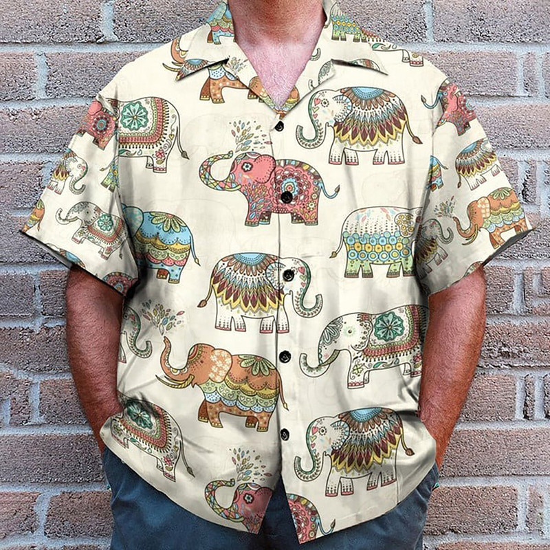 Mandala Elephants India Style 3D Hawaiian Shirt Summer Vaction Gift.jpg