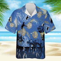 Star Wars Hawaiian Tropical Aloha Cute Summer Shirt, Button