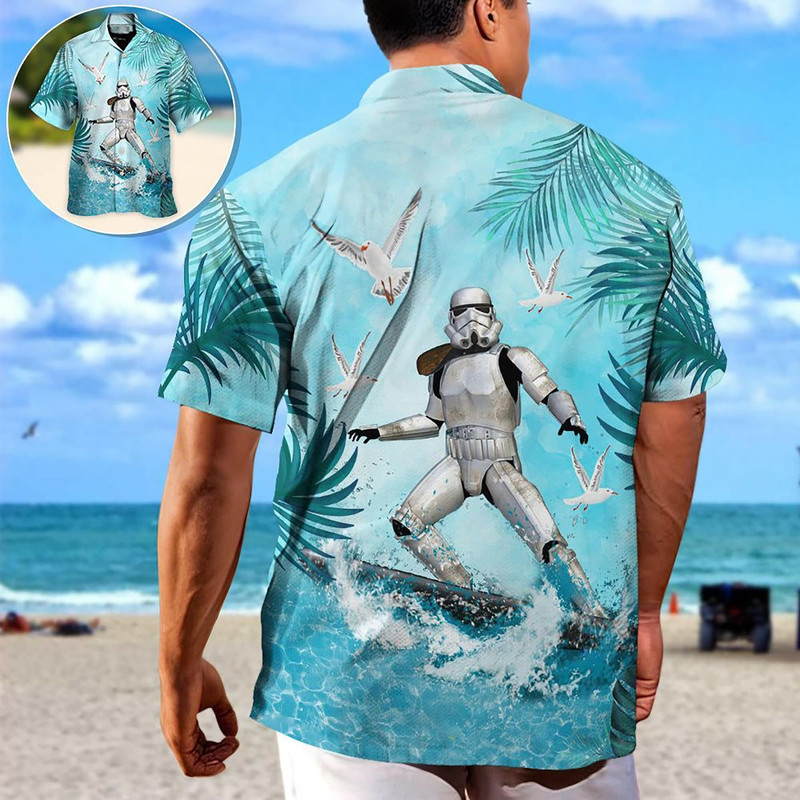 Stormtrooper Hawaiian Shirt, Stormtrooper Button Shirt, Stormtrooper Shirt For Men, Star Wars Shirt, Movie Summer Shirt, Vacation Shirt.jpg