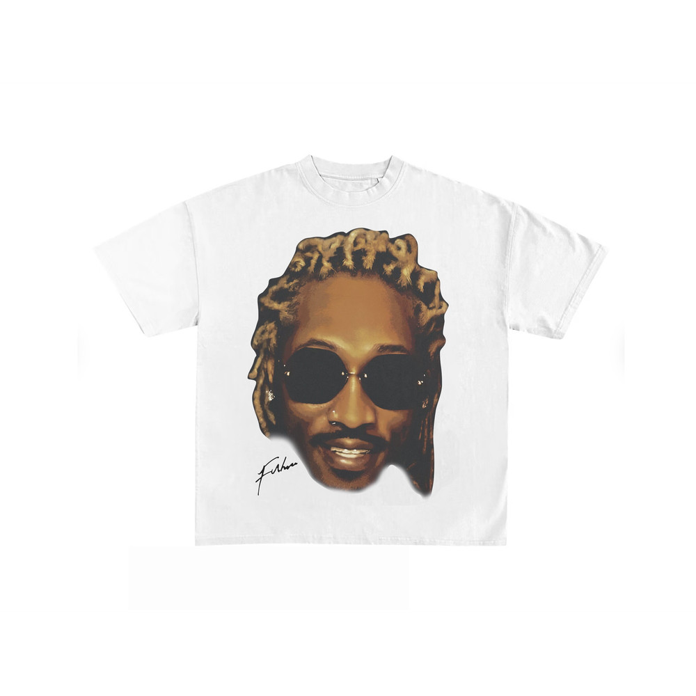 Future Vintage Rap Tee White, Hip Hop Graphic Print T-Shirt, Merch T Shirt Future, Oversized Heavy Cotton Tee Shirt, Future Face Style Tee.jpg