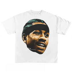 allen iverson shirt white, vintage heavy tee, nba iverson graphic prin