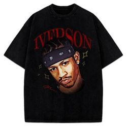 allen iverson t-shirt the answer portrait painting vintage basketball