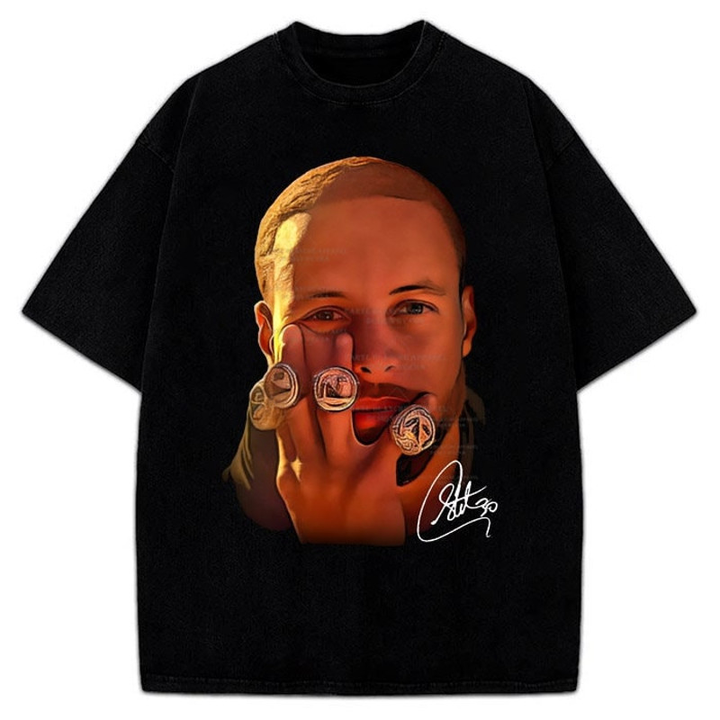 Stephen Curry 4 Rings Muse Steph Curry GSW Custom Design Graphic T-Shirt.jpg