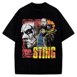 sting wrestler wcw nwo vintage retro style graphic wrestling farewell