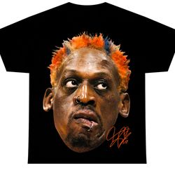 dennis rodman t-shirt rare black homage vintage rap tee hip hop style