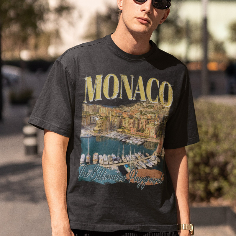 Monaco Vintage Shirt, Homage Monaco Shirt, Bootleg 90's, Vacation tshirt, Summer Shirt, Personalized City, Retro Design Tee.jpg