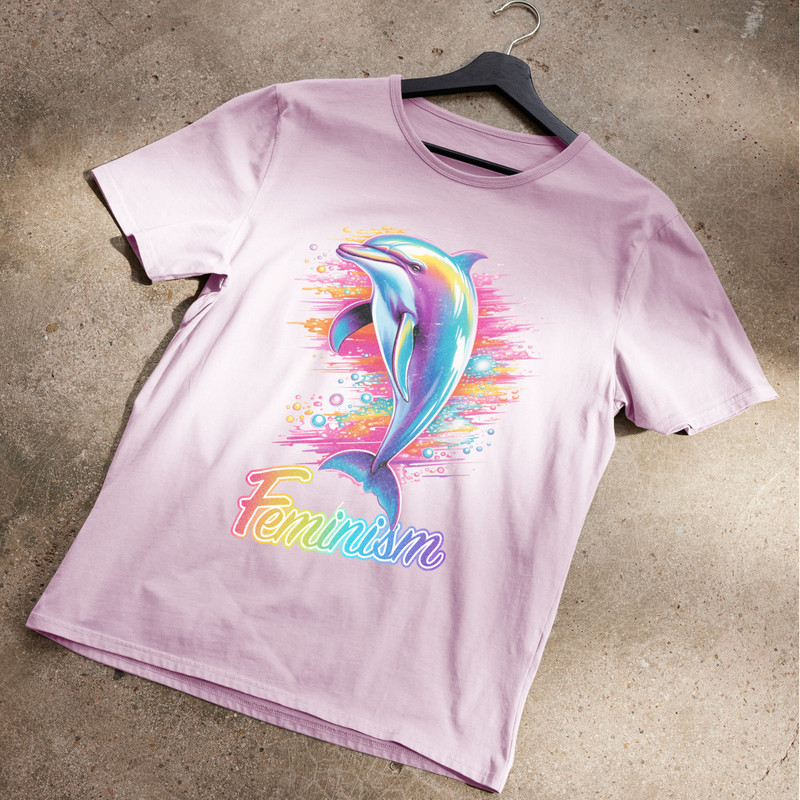 Feminism Rainbow Dolphin Tee.jpg