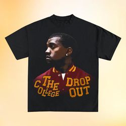 kanye west shirt, kanye west tee, the college dropout album cover art tour merch