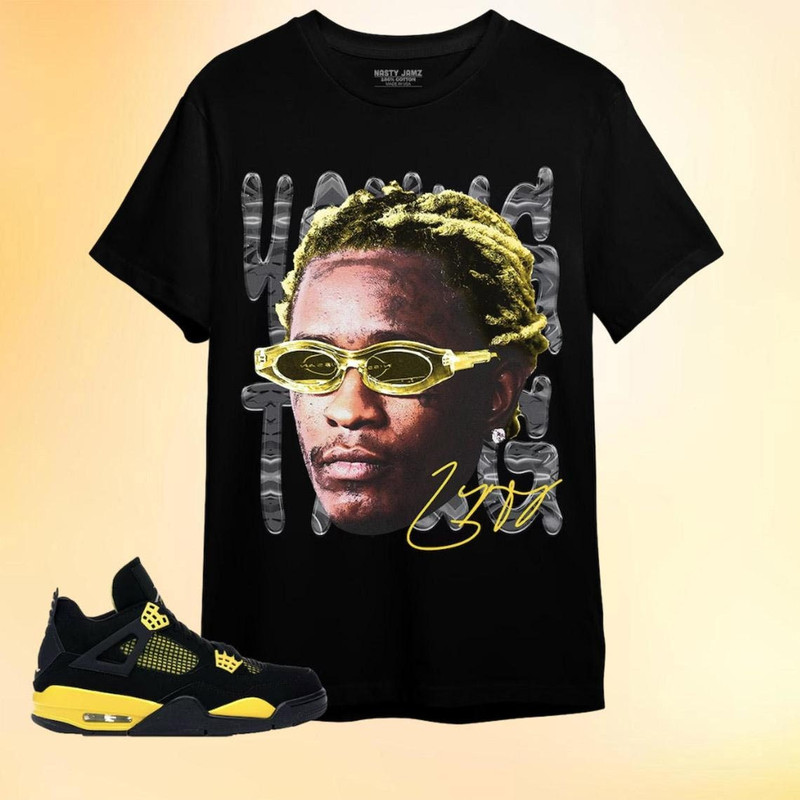 Young Thug Shirt, Jordan 4 Thunder Shirt, Young Thug Graphic Tee, Rap Tee Concert Merch Kanye Thugger Slime Season, Style Face Tee.jpg