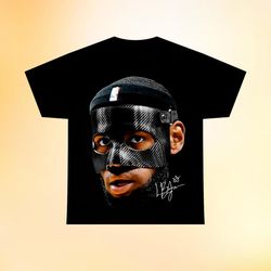 lebron james shirt, lebron james black mask graphic shirt, lebron james face shi