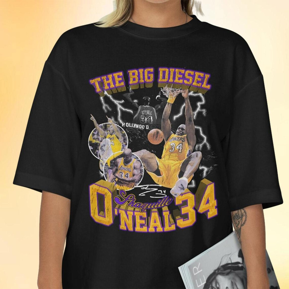 Shaquile O'Neal Shirt, Shaquile O'neal Slam Dunk Shirt, The Big Diesel Shaquile O'Neal 34 Shirt, NBA Shirt, Basketball Shirt.jpg