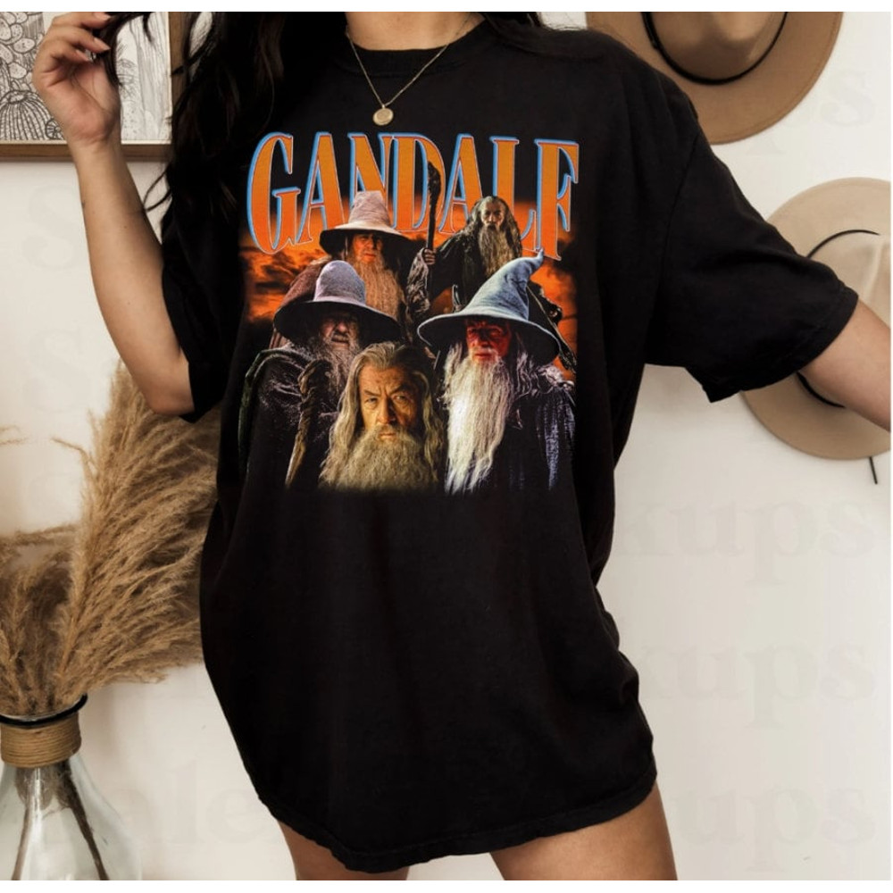 Gandalf Vintage T-Shirt, Graphic Unisex T-shirt, Retro 90's Gandalf Fans Homage T-shirt.jpg