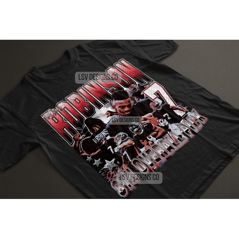 Bijan Robinson Shirt 90s Vintage x Bootleg Style Rap Tee Retro TShirt, Oversized Graphic Tee TShirt, Christmas Gifts for Men, Women, Unisex.jpg