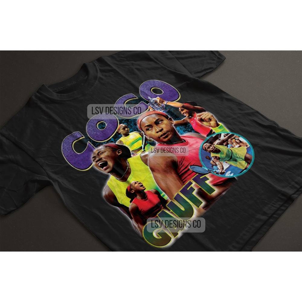 Coco Gauff Shirt 90s Vintage x Bootleg Style Rap Tee Retro TShirt, Oversized Graphic Tee TShirt, Christmas Gifts for Men, Women, Unisex.jpg