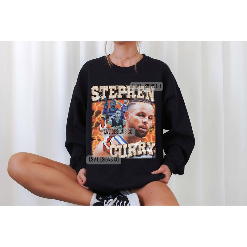 Stephen Curry Crewneck Sweatshirt - 90s Vintage x Bootleg Style Sweater, Hoodie, Oversized Graphic, Christmas Gifts for Him and Her, Unisex.jpg