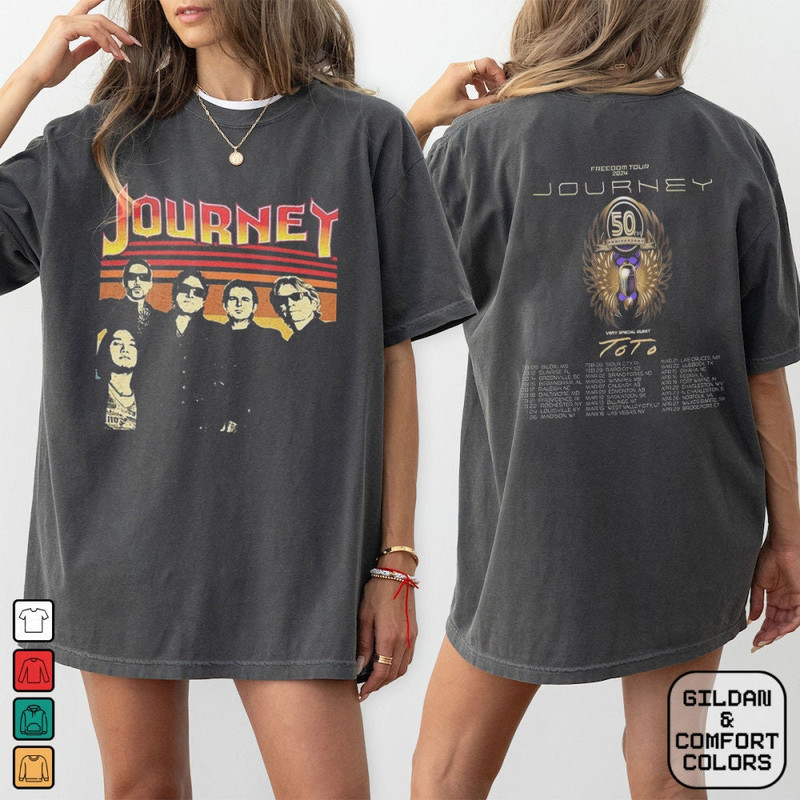 Journey Band Freedom Toto Music Tour 2024 Black T-Shirt Gift Fans, Toto 2024 Concert Shirt, Journey Band Shirt, Journey Tee 17124HLRM-32.jpg