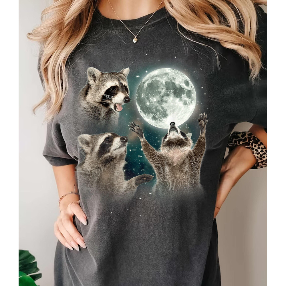 Racoons howling at the Moon T-shirt Sweatshirt, Racoon meme shirt, Racoon Moon howling Shirt, Funny Racoons head meme Racoon shirt.jpg
