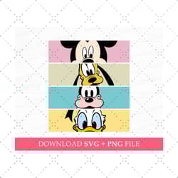 mouse and friends smiling svg, family vacation 2023, best friends svg