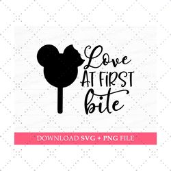 mouse ear snack svg, love at first bite svg, snack svg