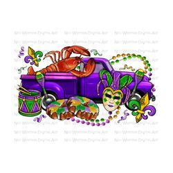 mardi gras elements with truck png sublimation design download,mardi gras png,western mardi gras png,mardi gras truck pn