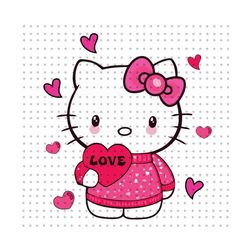 Kawaii Kitty Valentines Day PNG, Valentines Day Png, Happy Valentines Png, Kawaii Kitty Png, Valentines Kitty Love Png,