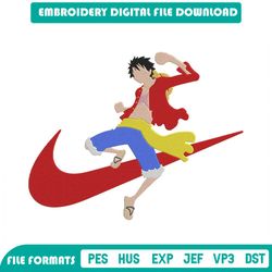 nike x luffy one piece embroidery designs file, nike machine